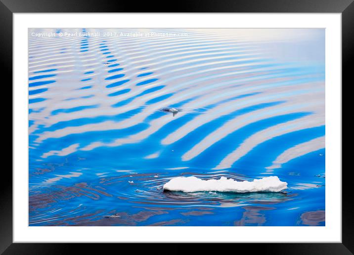 Ice in Sea Water Ripples off Arctic Svalbard Framed Mounted Print by Pearl Bucknall