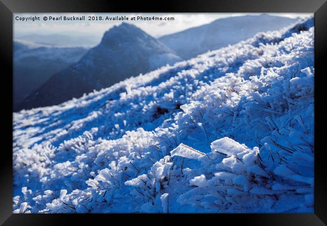 Frozen Snowdonia Landscape Framed Print by Pearl Bucknall