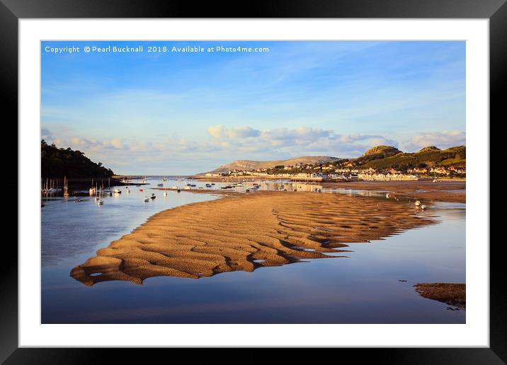 Afon Conwy River and Harbour at Low Tide Framed Mounted Print by Pearl Bucknall