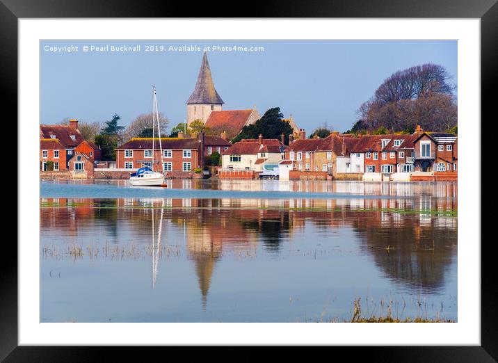 Old Bosham Reflected in Chichester Harbour Framed Mounted Print by Pearl Bucknall