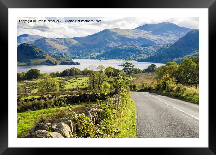Road to Ullswater in Lake District Framed Mounted Print by Pearl Bucknall
