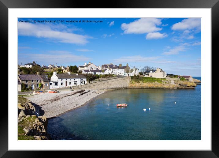 Moelfre Village Anglesey Framed Mounted Print by Pearl Bucknall