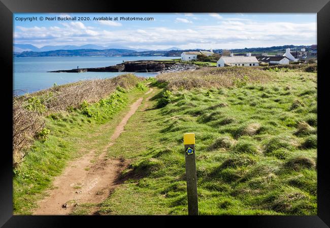 Anglesey Coast Path to Moelfre Framed Print by Pearl Bucknall