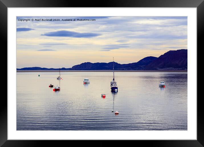 Calm on the Menai Strait Anglesey Seascape Framed Mounted Print by Pearl Bucknall