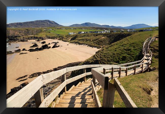 Sango Bay Steps Scotland Framed Print by Pearl Bucknall