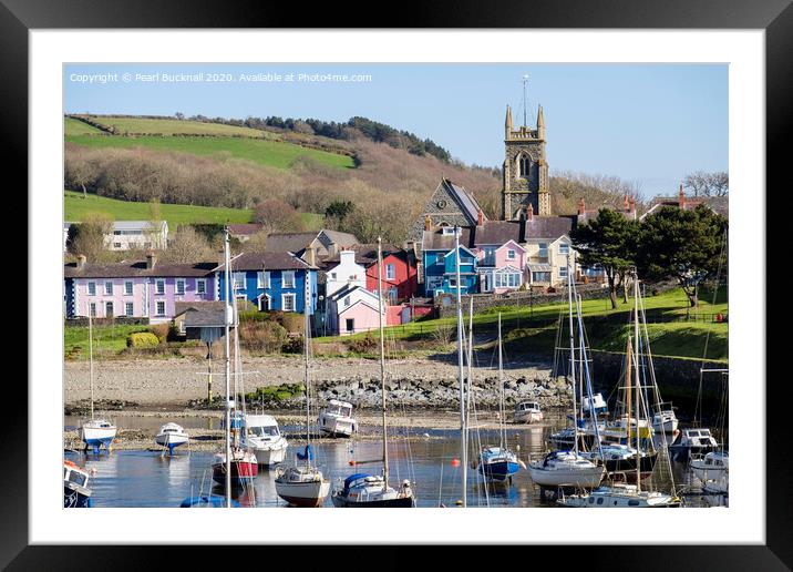 Colourful Aberaeron Wales Framed Mounted Print by Pearl Bucknall