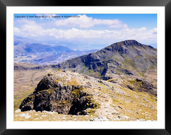 Yr Aran from Snowdon South Ridge  Framed Mounted Print by Pearl Bucknall