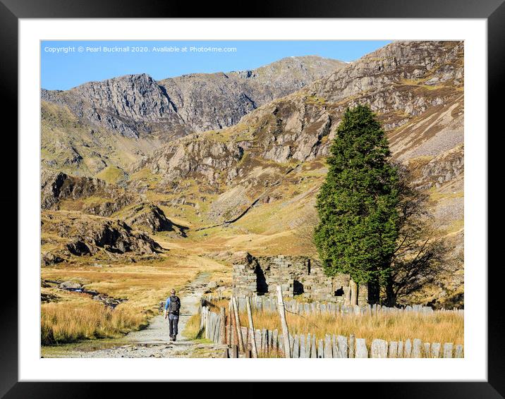 Walking the Watkin Path to Snowdon Framed Mounted Print by Pearl Bucknall