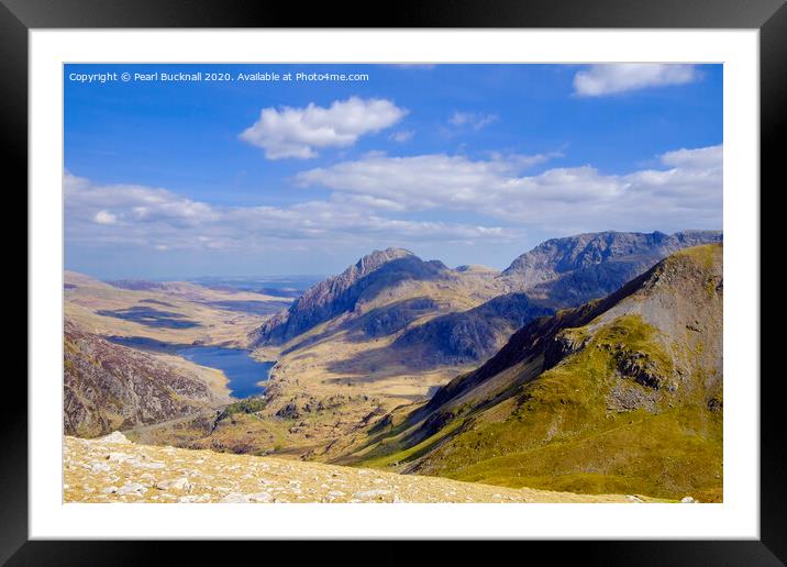 Scenic Ogwen Valley in Snowdonia Framed Mounted Print by Pearl Bucknall