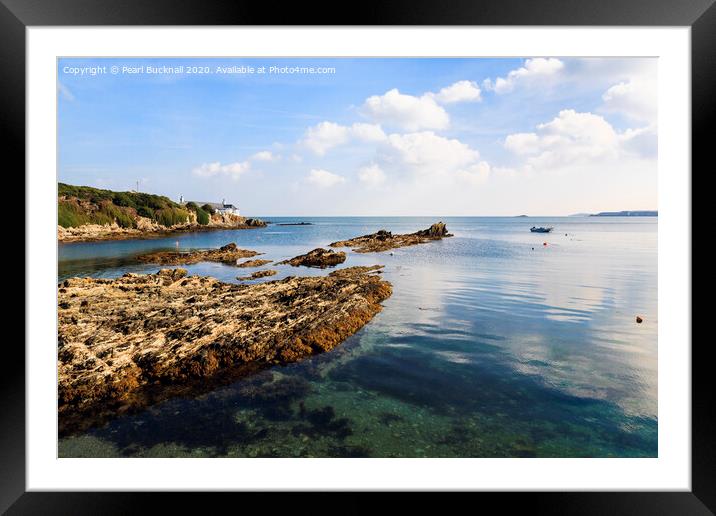 Calm in Bull Bay Anglesey Seascape Framed Mounted Print by Pearl Bucknall