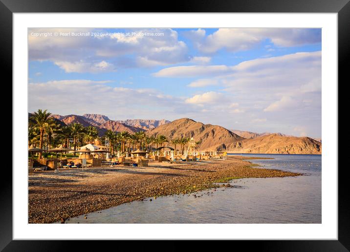 Taba Heights Beach Egypt Framed Mounted Print by Pearl Bucknall