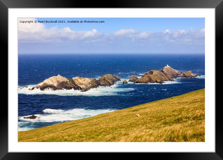 Muckle Flugga Lighthouse on Shetland Isles Framed Mounted Print by Pearl Bucknall