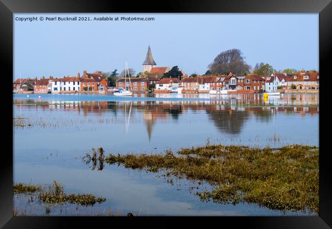 Bosham Village Reflected in Chichester Harbour  Framed Print by Pearl Bucknall
