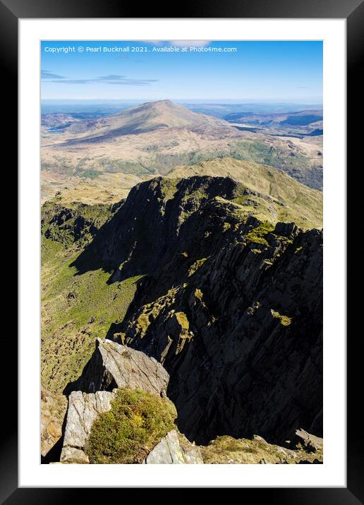 View from Y Lliwedd Snowdonia Framed Mounted Print by Pearl Bucknall