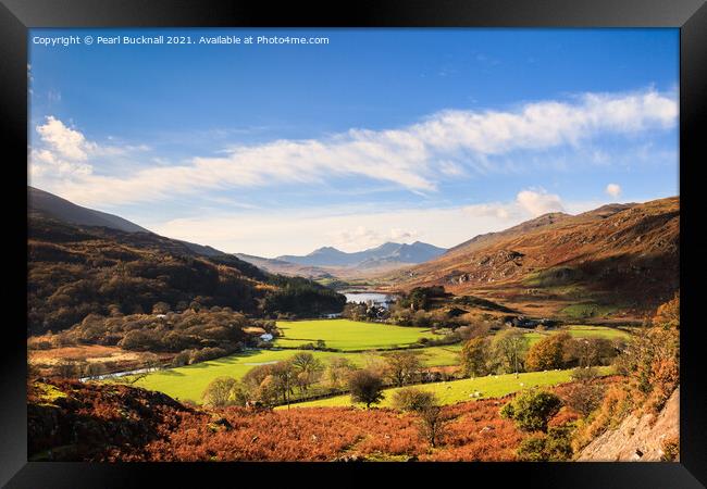 Dyffryn Mymbyr View Snowdonia Framed Print by Pearl Bucknall