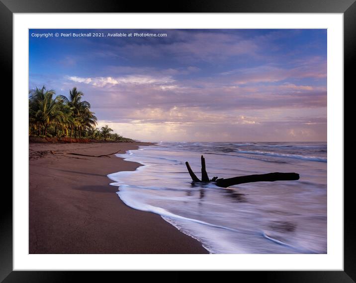 Tortuguero Beach at Sunrise Costa Rica Framed Mounted Print by Pearl Bucknall