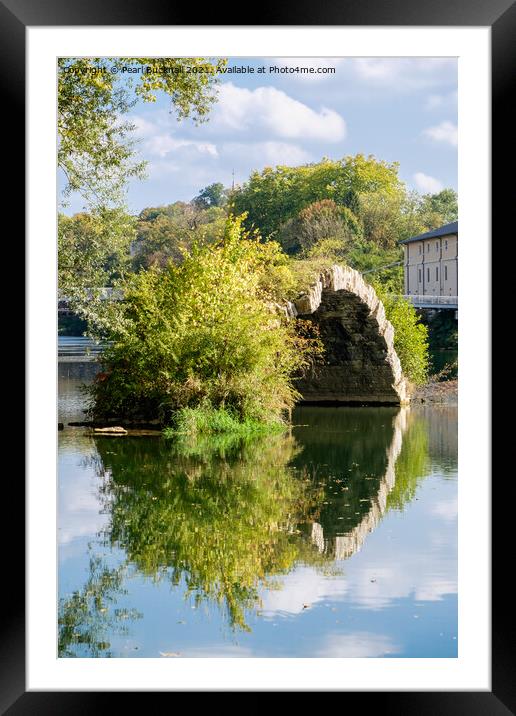 Pont Roman Reflections in Doubs River Framed Mounted Print by Pearl Bucknall