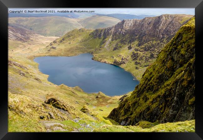 Llyn Cau in Cadair Idris Mountain Range Framed Print by Pearl Bucknall