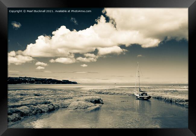 Old Boat in Red Wharf Bay Anglesey Framed Print by Pearl Bucknall