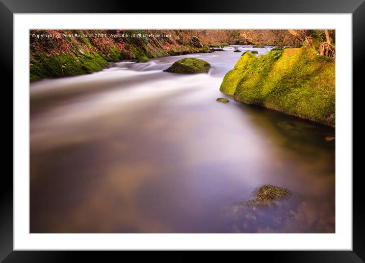 Afon Dwyfor River Motion Blur Framed Mounted Print by Pearl Bucknall