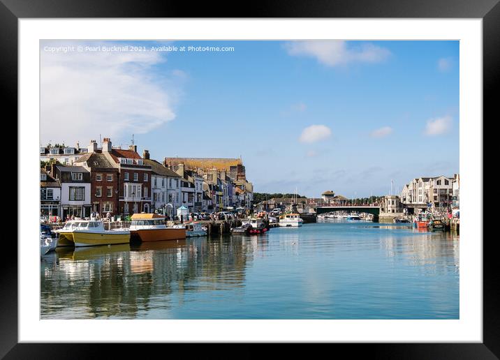 Town Bridge and Weymouth Harbour Framed Mounted Print by Pearl Bucknall