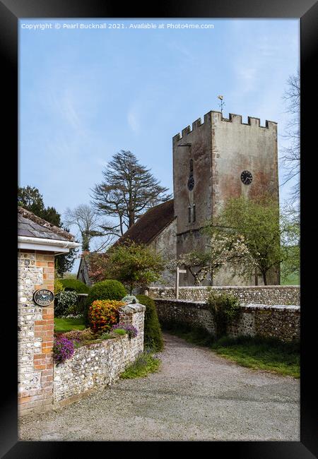 Singleton Village Church West Sussex Framed Print by Pearl Bucknall