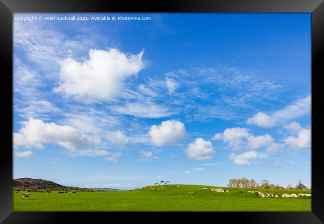 Big Blue sky over summer countryside Framed Print by Pearl Bucknall