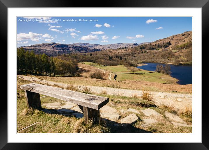 Overlooking Rydal Water in Lake District Framed Mounted Print by Pearl Bucknall