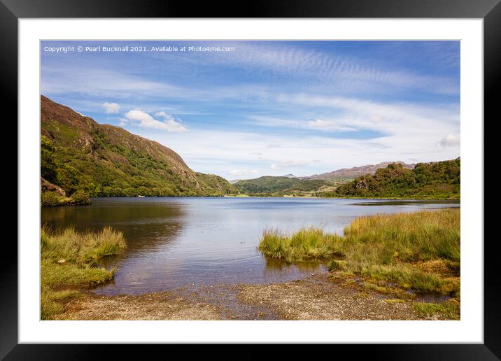 Llyn Dinas Lake in Snowdonia Wales Framed Mounted Print by Pearl Bucknall