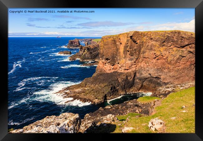 Eshaness Cliffs Shetland Islands Scotland Framed Print by Pearl Bucknall