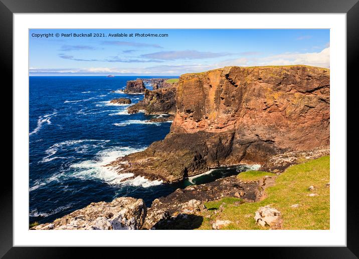 Eshaness Cliffs Shetland Islands Scotland Framed Mounted Print by Pearl Bucknall