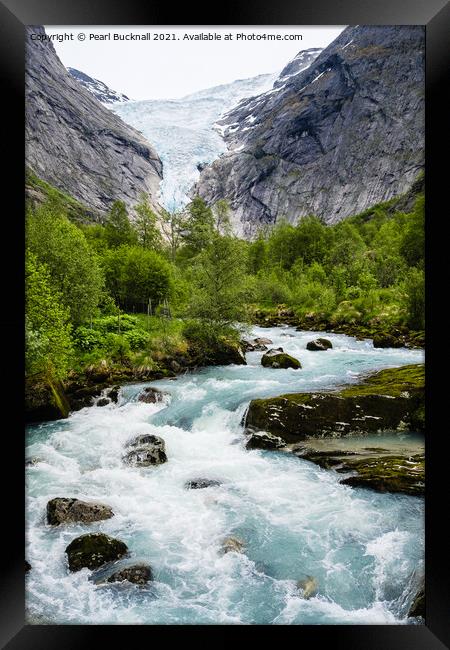 Glacial River Jostedalsbreen National Park Norway Framed Print by Pearl Bucknall