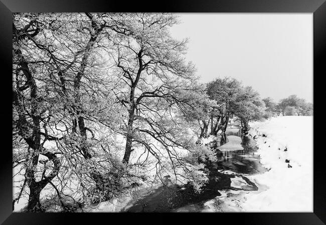 Peak District Winter Snow Scene Framed Print by Pearl Bucknall