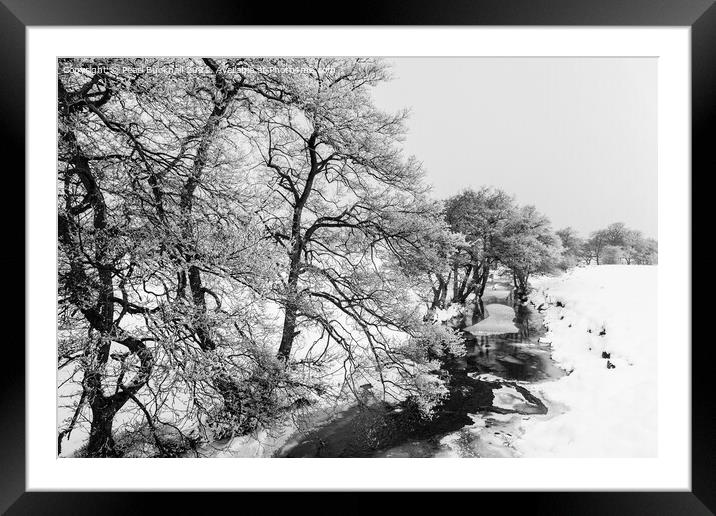 Peak District Winter Snow Scene Framed Mounted Print by Pearl Bucknall