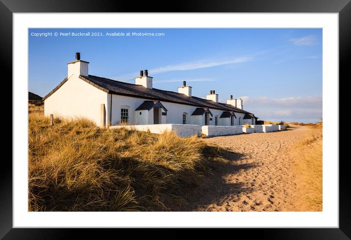 Llanddwyn Pilots Cottages Anglesey Framed Mounted Print by Pearl Bucknall