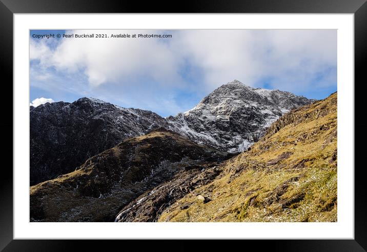 Mighty Mount Snowdon in Winter Framed Mounted Print by Pearl Bucknall
