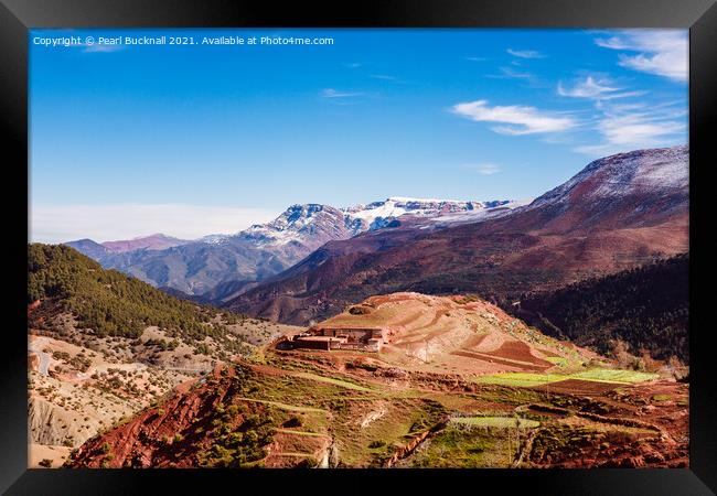 Terraced Hillside in High Atlas Mountains Morocco Framed Print by Pearl Bucknall