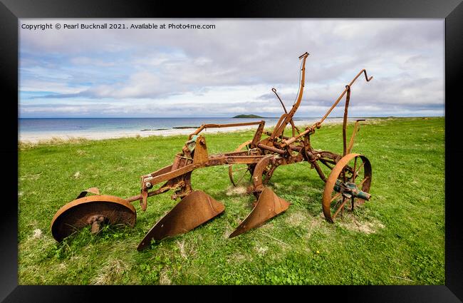Rusty Old Handplough Outer Hebrides Framed Print by Pearl Bucknall