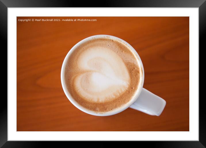Love Coffee Cup  Framed Mounted Print by Pearl Bucknall