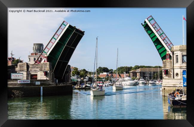 Weymouth Town Bridge Dorset Framed Print by Pearl Bucknall