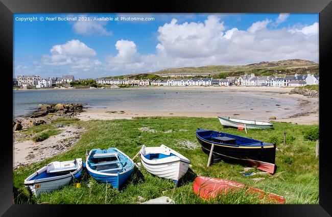 Port Ellen Boats Isle of Islay Scotland Framed Print by Pearl Bucknall