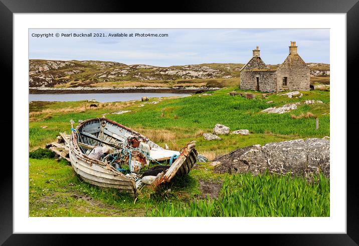 Abandoned by Loch Sgioport on South Uist Scotland Framed Mounted Print by Pearl Bucknall