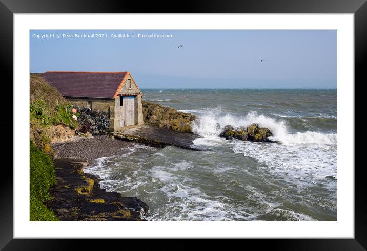 Moelfre Old Boathouse Anglesey Framed Mounted Print by Pearl Bucknall