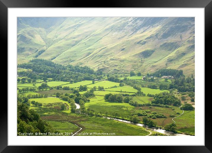 Borrowdale, Cat Bells Fell, Lake District, England Framed Mounted Print by Bernd Tschakert