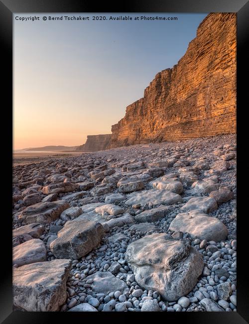 Monknash cliffs close to Nash Point, Wales, UK Framed Print by Bernd Tschakert