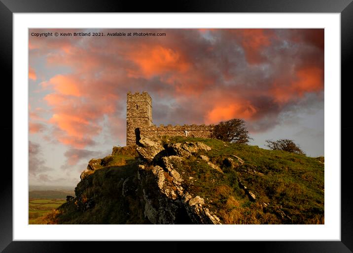 brent tor church Framed Mounted Print by Kevin Britland