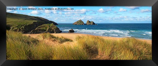 holywell bay cornwall Framed Print by Kevin Britland