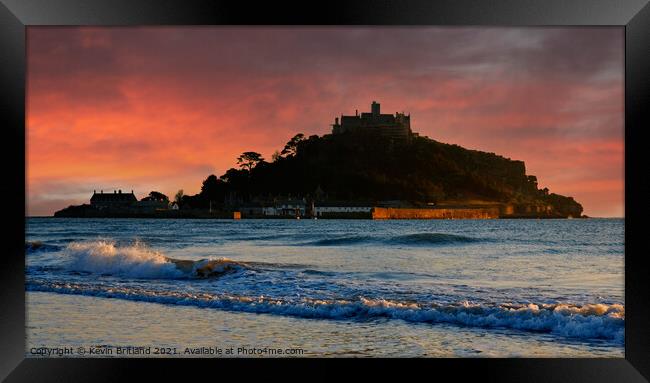 Mounts bay sunset  Framed Print by Kevin Britland