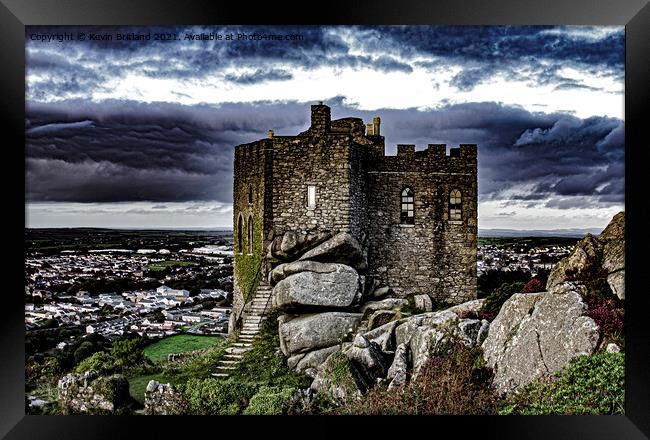 Carn brea castle Framed Print by Kevin Britland