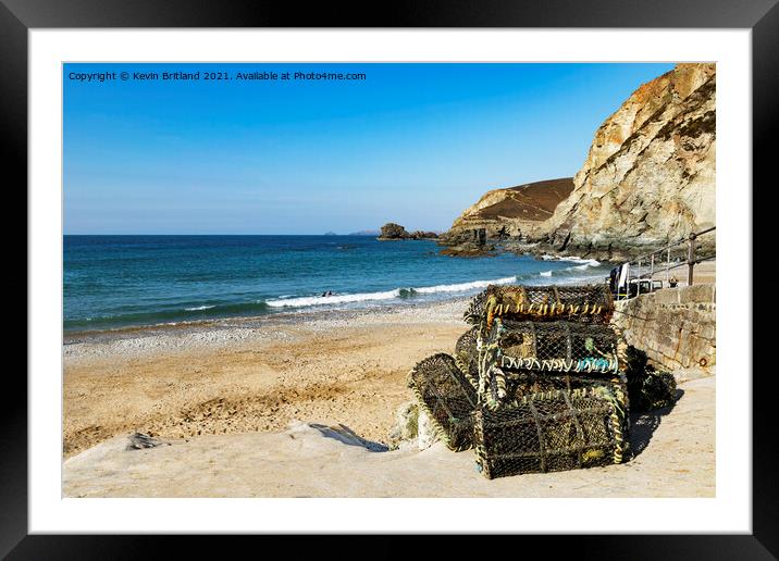 Trevaunance cove cornwall Framed Mounted Print by Kevin Britland